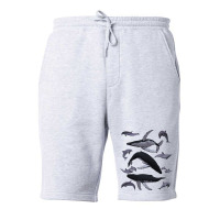 Whale Dolphin Vintage Ocean Life Preppy Marine Biologist Sweatshirt Fleece Short | Artistshot