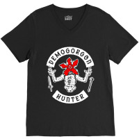 Logotipo Stranger Demogorgon V-neck Tee | Artistshot