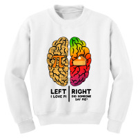 I Love Pi Brain Pi Day Youth Sweatshirt | Artistshot