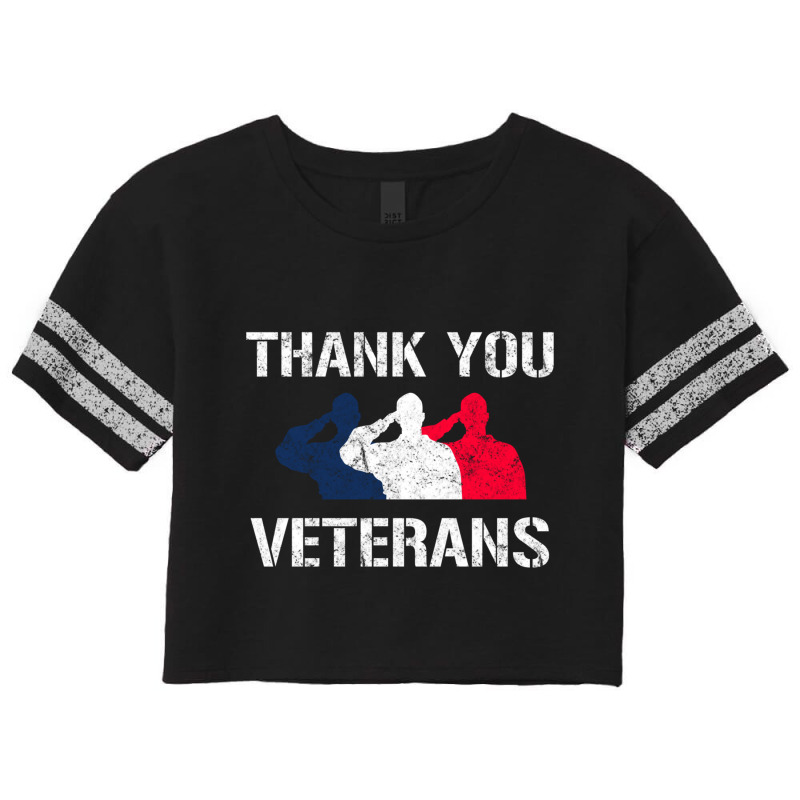 Thank You Veterans Day Salute Military Appreciation Soldiers Sweatshir Scorecard Crop Tee by cm-arts | Artistshot