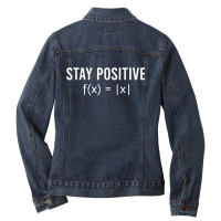 Stay Positive Avoid Negativity Funny Math Equation Ladies Denim Jacket | Artistshot