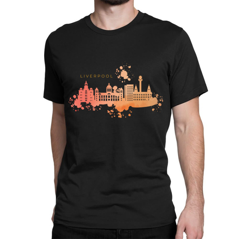 Liverpool Skyline Watercolors Classic Classic T-shirt | Artistshot