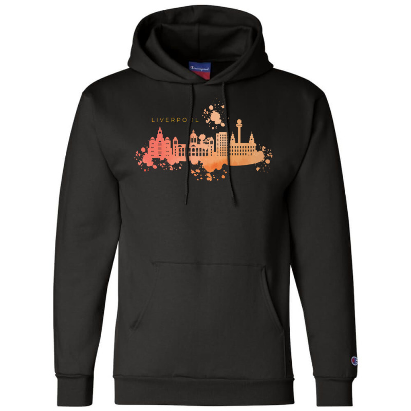 Liverpool Skyline Watercolors Classic Champion Hoodie | Artistshot