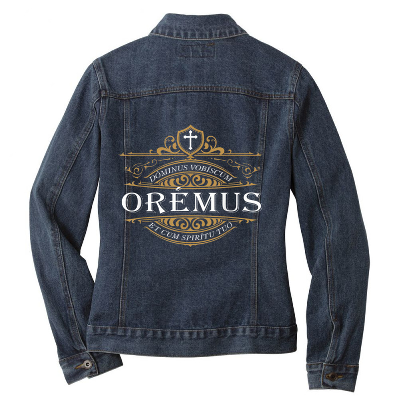 Traditional Latin Mass Oremus Dominus Vobiscum Catholic Ladies Denim Jacket by DevynGiorgio | Artistshot