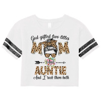 God Gifted Me Two Titles Mom And Auntie Leopard Wink Woman T Shirt Scorecard Crop Tee | Artistshot