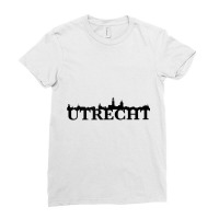 Utrecht Netherlands City Skyline Silhouette Outline Sketch Tank Top Ladies Fitted T-shirt | Artistshot