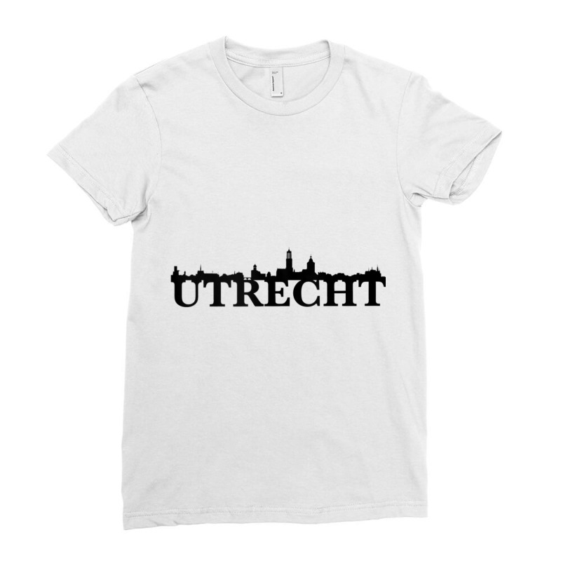 Utrecht Netherlands City Skyline Silhouette Outline Sketch Tank Top Ladies Fitted T-Shirt by cm-arts | Artistshot