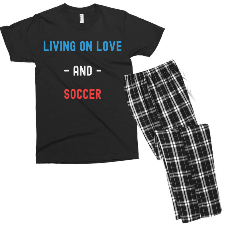 Living On Love And Soccer Lightweight Men's T-shirt Pajama Set | Artistshot