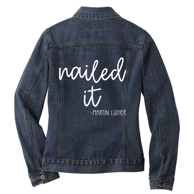 The Martin Luther Funny Ladies Denim Jacket by dirrablow | Artistshot