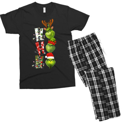 Grinch Ho Ho Men's T-shirt Pajama Set Designed By Sengul