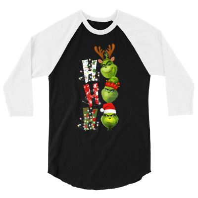 Grinch Ho Ho 3/4 Sleeve Shirt Designed By Sengul