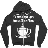 Linux Sudo Aptget Install Coffee Zipper Hoodie | Artistshot