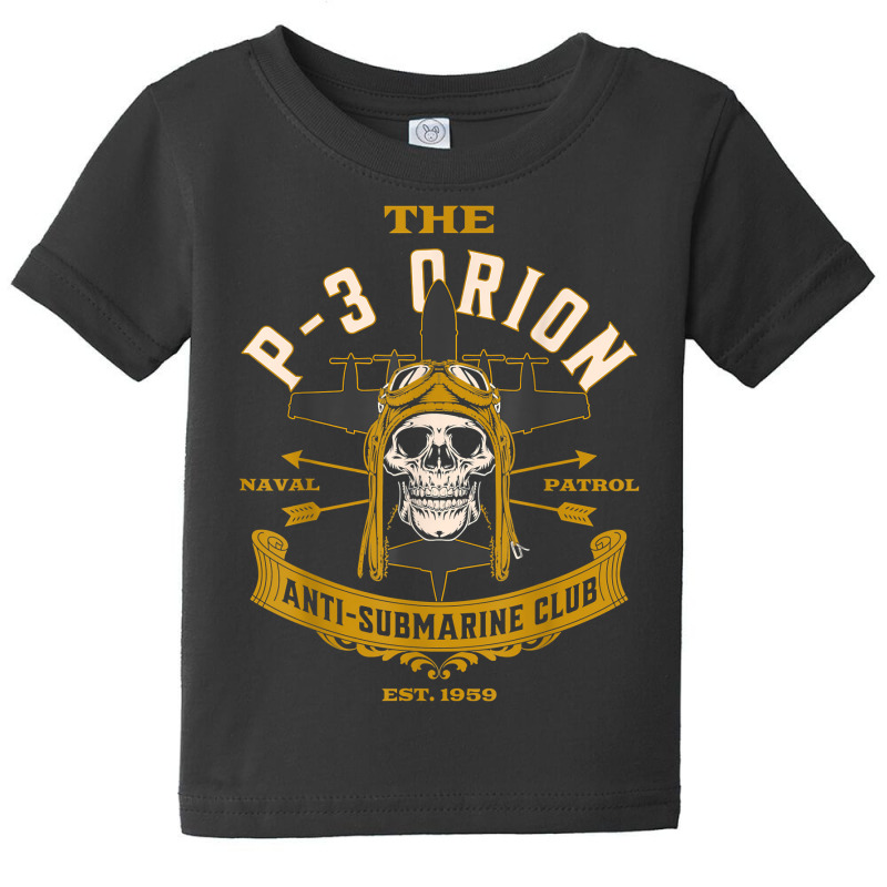 Vintage P 3 Orion Anti Submarine Naval Patrol Aircraft Skull T Shirt Baby Tee by cm-arts | Artistshot