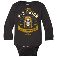 Vintage P 3 Orion Anti Submarine Naval Patrol Aircraft Skull T Shirt Long Sleeve Baby Bodysuit | Artistshot