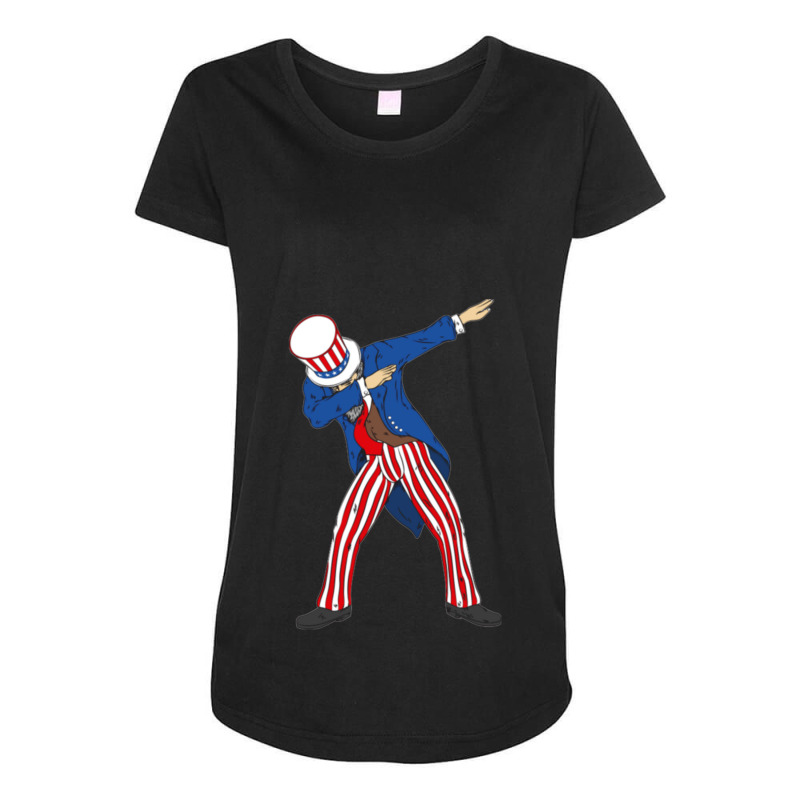 Dabbing Uncle Sam Dabbing Uncle Sam 4th Of July Design Maternity Scoop Neck T-shirt by cm-arts | Artistshot