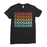 Vintage Retro Cougars Pullover Hoodie Ladies Fitted T-shirt | Artistshot