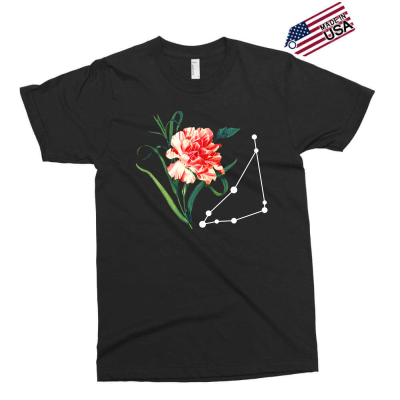 Capricorn Constellation With Watercolor Carnation Exclusive T-shirt by honeysuckle | Artistshot