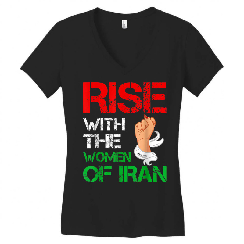 Rise With The Women Of Iran Women Life Freedom Dandelion T Shirt Women's V-Neck T-Shirt by cm-arts | Artistshot