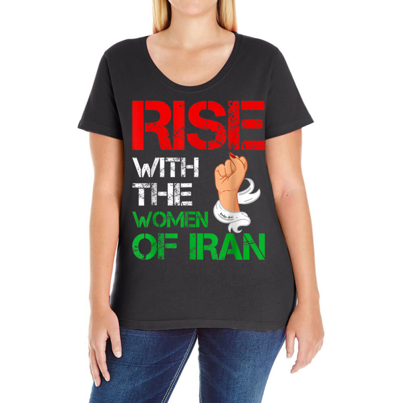 Rise With The Women Of Iran Women Life Freedom Dandelion T Shirt Ladies Curvy T-Shirt by cm-arts | Artistshot