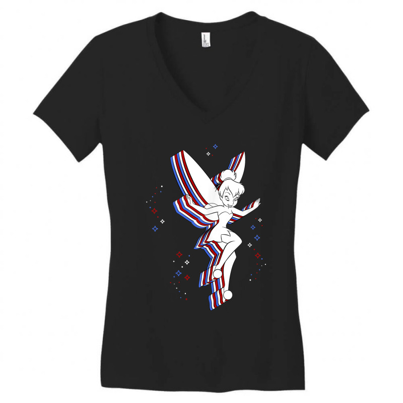 Peter Pan Tinker Bell Americana Women's V-Neck T-Shirt by CrawfordMoes | Artistshot