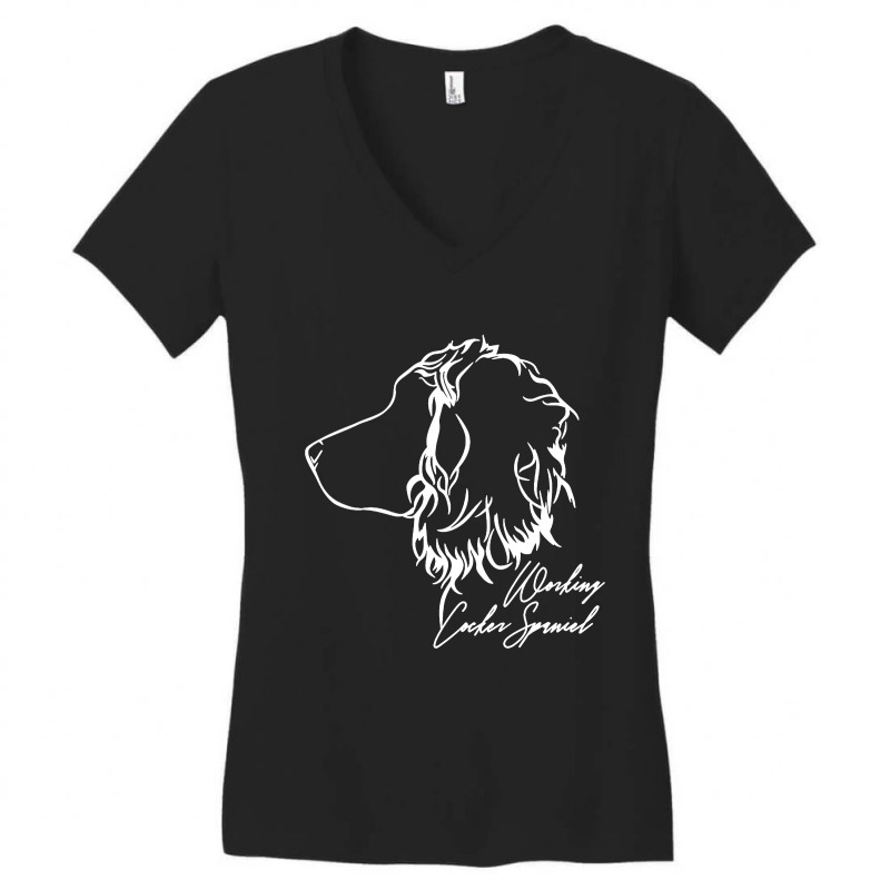 Working Cocker Spaniel Profile Dogs Dog Wilsigns Women's V-Neck T-Shirt by Semprol | Artistshot