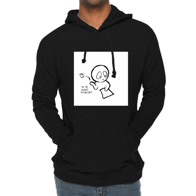 Blank Page Joie De Vivre Cartoon Lightweight Hoodie by WillieHall | Artistshot