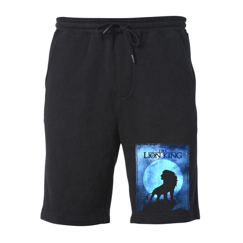 The Funny Lion And King Simba Night Sky Silhouette Fleece Short | Artistshot