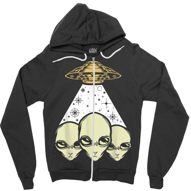 Ufo Abduction Cryptid Lover Unidentified Flying Object T Shirt Zipper Hoodie | Artistshot