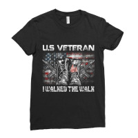 Womens Us Veteran I Walked The Walk Combat Boots Dogtag Usa Flag V Nec Ladies Fitted T-shirt | Artistshot