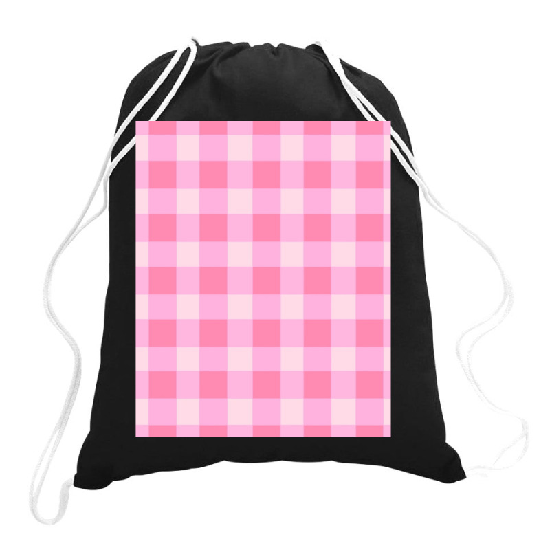 Preppy, Pink, Aesthetic, Gingham, Preppy Aesthetic Graphic Drawstring Bags | Artistshot