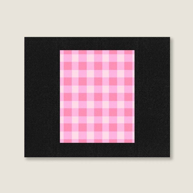 Preppy, Pink, Aesthetic, Gingham, Preppy Aesthetic Graphic Landscape Canvas Print | Artistshot