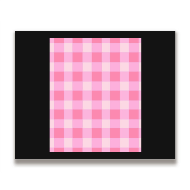 Preppy, Pink, Aesthetic, Gingham, Preppy Aesthetic Graphic Metal Print Horizontal | Artistshot