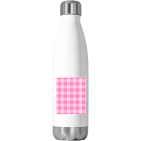 Preppy, Pink, Aesthetic, Gingham, Preppy Aesthetic Graphic Stainless Steel Water Bottle | Artistshot