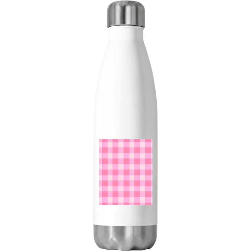 Preppy, Pink, Aesthetic, Gingham, Preppy Aesthetic Graphic Stainless Steel Water Bottle | Artistshot