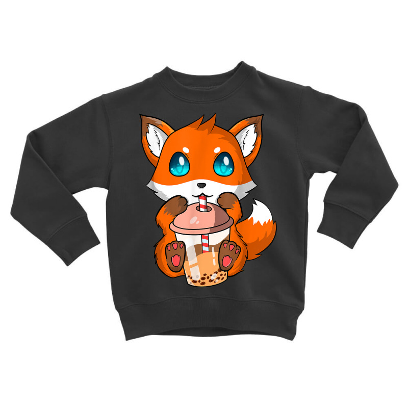 Kawaii Fox Bubble Boba Tea Fox Japanese Anime Bubble Tea Fox T Shirt Toddler Sweatshirt by silviabzp | Artistshot