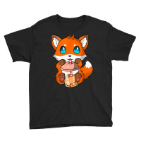 Kawaii Fox Bubble Boba Tea Fox Japanese Anime Bubble Tea Fox T Shirt Youth Tee | Artistshot