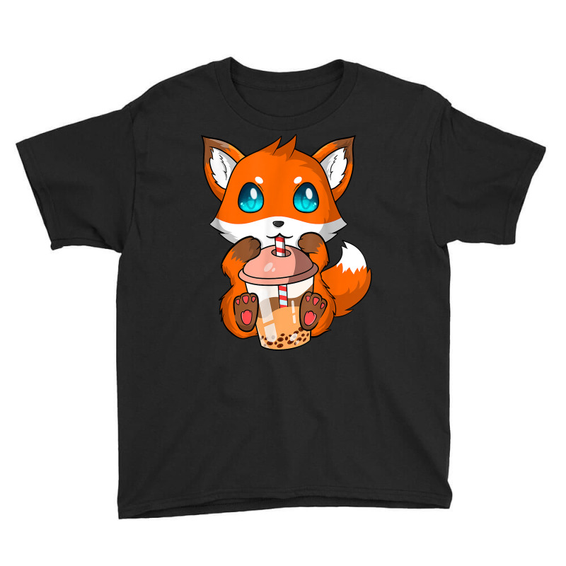 Kawaii Fox Bubble Boba Tea Fox Japanese Anime Bubble Tea Fox T Shirt Youth Tee by silviabzp | Artistshot