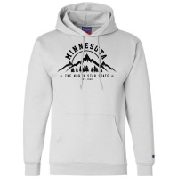 Minnesota North Star State Est. 1858 Vintage Mountains Gift Champion Hoodie | Artistshot