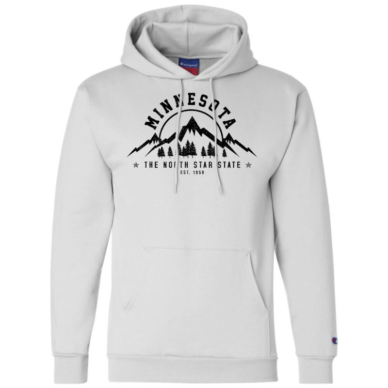 Minnesota North Star State Est. 1858 Vintage Mountains Gift Champion Hoodie | Artistshot