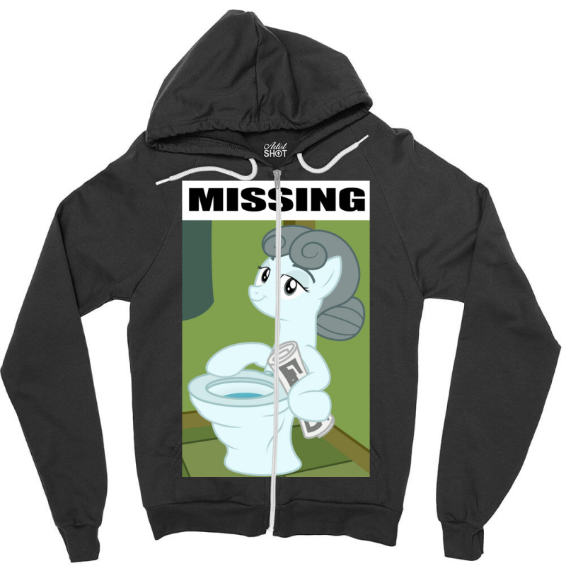 Missing Toilet Pony Horse Thing Zipper Hoodie by cm-arts | Artistshot