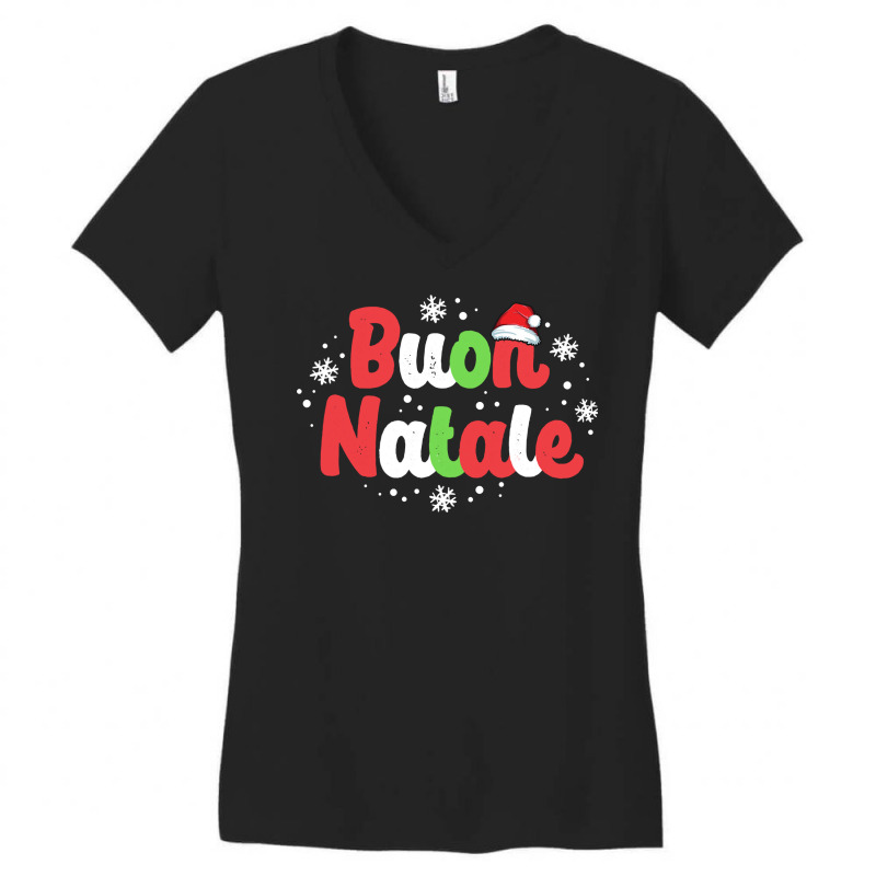 Buon Natale Italy Pride Xmas Holiday Italian Christmas Sweatshirt Women's V-Neck T-Shirt by cm-arts | Artistshot