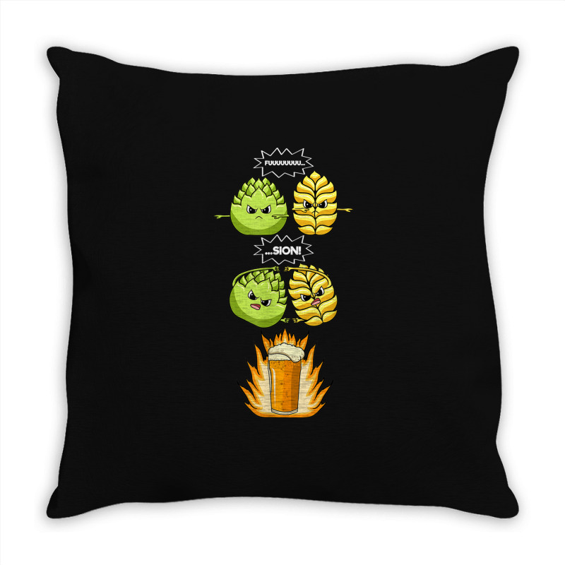 Beer Fusion Barley Malt And Hops Funny Beer Drinking Throw Pillow | Artistshot