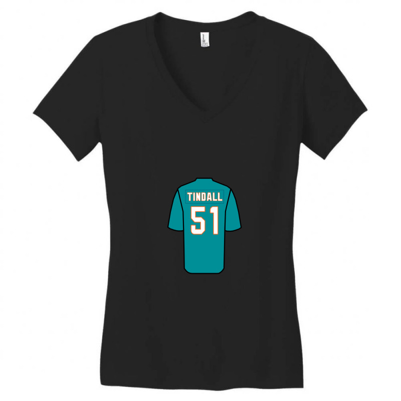 Channing Tindall Jersey 1 Women's V-Neck T-Shirt by Artistshot