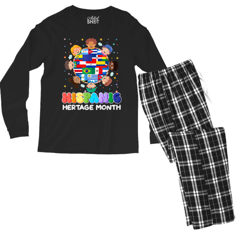 Hispanic Heritage Month Latin American Flag Kids Boys Girls Men's Long Sleeve Pajama Set by AmandaGoodrich | Artistshot