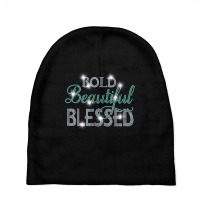 Bold Beautiful Blessed Rhinestones Design Christian Tee T Shirt Baby Beanies | Artistshot