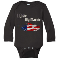 Distressed Support Military I Love My Marine Flag Marine Tank Top Long Sleeve Baby Bodysuit | Artistshot