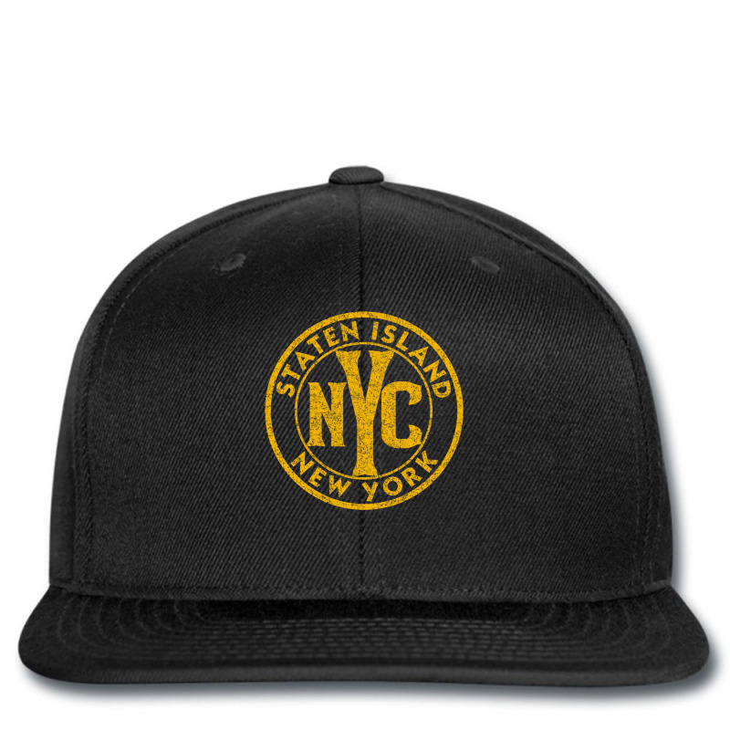 Staten Island New York Vintage Sign Distressed Amber Print Pullover Ho Printed hat by cm-arts | Artistshot