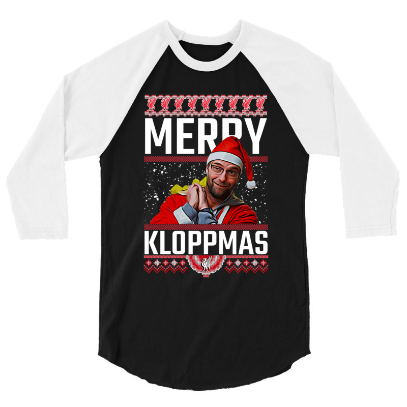 Merry Kloppmas Jurgen Klopp Lfc Christmas Design Classic 3/4 Sleeve Shirt | Artistshot