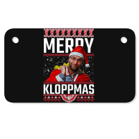 Merry Kloppmas Jurgen Klopp Lfc Christmas Design Classic Motorcycle License Plate | Artistshot