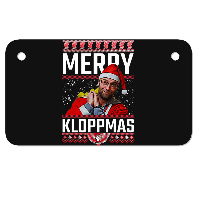 Merry Kloppmas Jurgen Klopp Lfc Christmas Design Classic Motorcycle License Plate | Artistshot